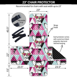 Hipster Chihuahua Pattern Print Armchair Protector