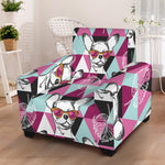 Hipster Chihuahua Pattern Print Armchair Slipcover