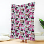 Hipster Chihuahua Pattern Print Blanket