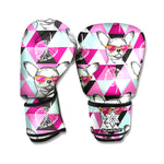 Hipster Chihuahua Pattern Print Boxing Gloves