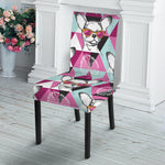 Hipster Chihuahua Pattern Print Dining Chair Slipcover