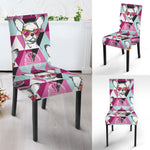 Hipster Chihuahua Pattern Print Dining Chair Slipcover