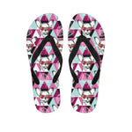 Hipster Chihuahua Pattern Print Flip Flops