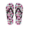 Hipster Chihuahua Pattern Print Flip Flops