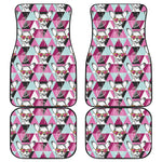 Hipster Chihuahua Pattern Print Front and Back Car Floor Mats