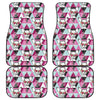 Hipster Chihuahua Pattern Print Front and Back Car Floor Mats