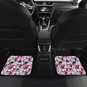 Hipster Chihuahua Pattern Print Front and Back Car Floor Mats