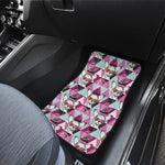 Hipster Chihuahua Pattern Print Front and Back Car Floor Mats