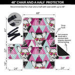 Hipster Chihuahua Pattern Print Half Sofa Protector