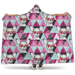 Hipster Chihuahua Pattern Print Hooded Blanket