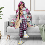 Hipster Chihuahua Pattern Print Hooded Blanket