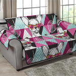 Hipster Chihuahua Pattern Print Loveseat Protector