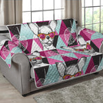 Hipster Chihuahua Pattern Print Loveseat Protector