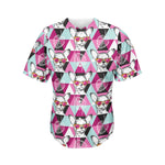 Hipster Chihuahua Pattern Print Men's Baseball Jersey