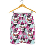 Hipster Chihuahua Pattern Print Men's Shorts