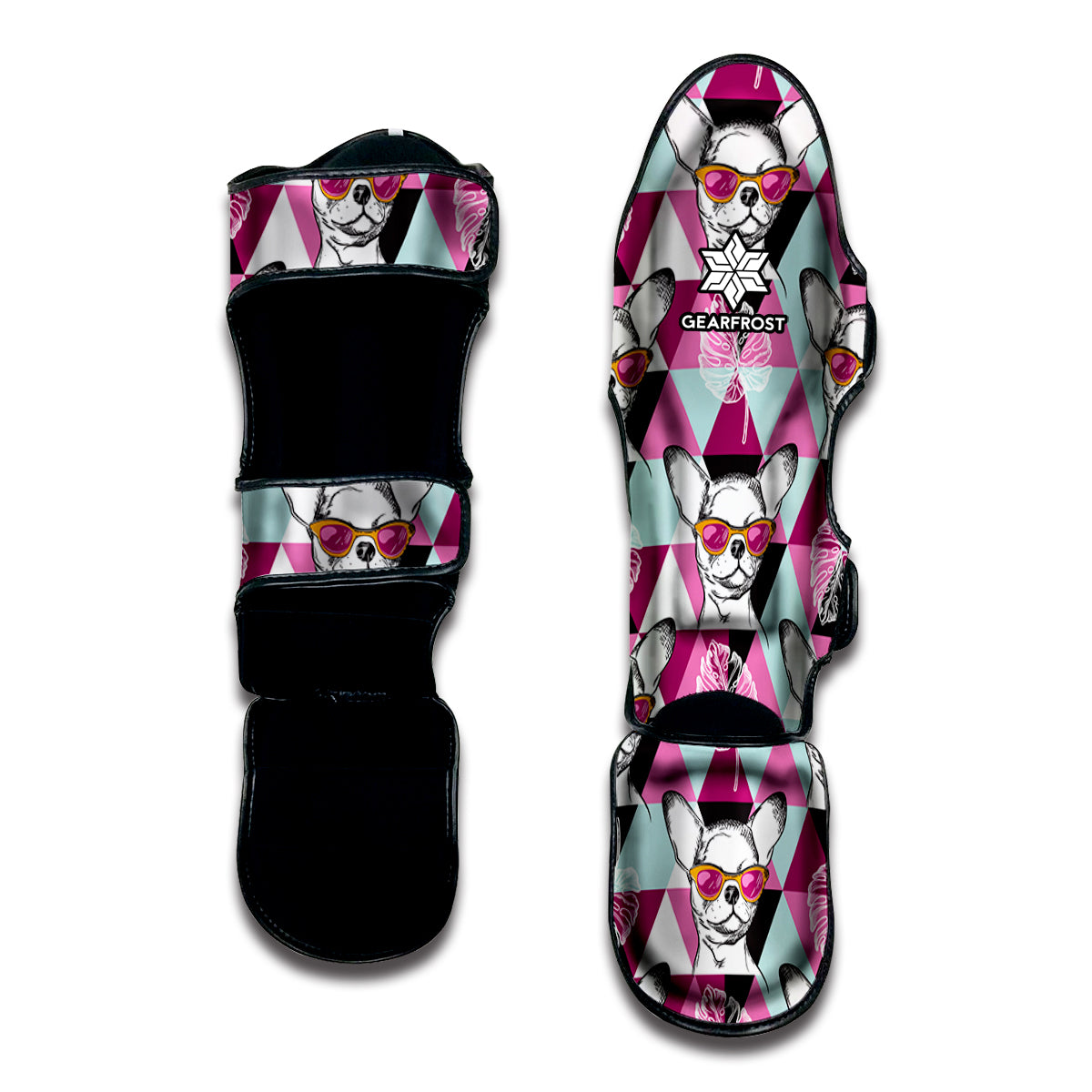 Hipster Chihuahua Pattern Print Muay Thai Shin Guard