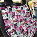 Hipster Chihuahua Pattern Print Pet Car Back Seat Cover