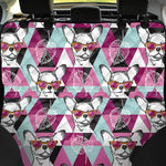 Hipster Chihuahua Pattern Print Pet Car Back Seat Cover