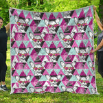 Hipster Chihuahua Pattern Print Quilt