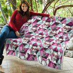 Hipster Chihuahua Pattern Print Quilt