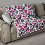 Hipster Chihuahua Pattern Print Quilt