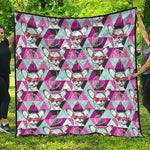 Hipster Chihuahua Pattern Print Quilt