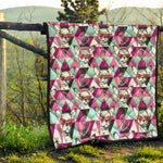 Hipster Chihuahua Pattern Print Quilt