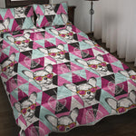 Hipster Chihuahua Pattern Print Quilt Bed Set