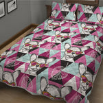 Hipster Chihuahua Pattern Print Quilt Bed Set