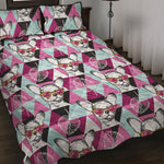 Hipster Chihuahua Pattern Print Quilt Bed Set