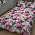 Hipster Chihuahua Pattern Print Quilt Bed Set