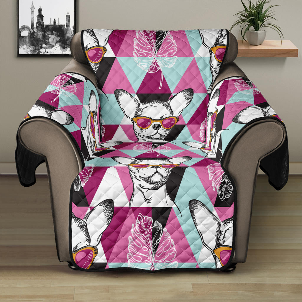 Hipster Chihuahua Pattern Print Recliner Protector