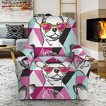 Hipster Chihuahua Pattern Print Recliner Slipcover