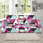 Hipster Chihuahua Pattern Print Sofa Slipcover