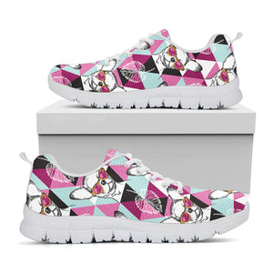 Hipster Chihuahua Pattern Print White Sneakers