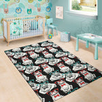 Hipster Frog Pattern Print Area Rug