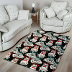 Hipster Frog Pattern Print Area Rug