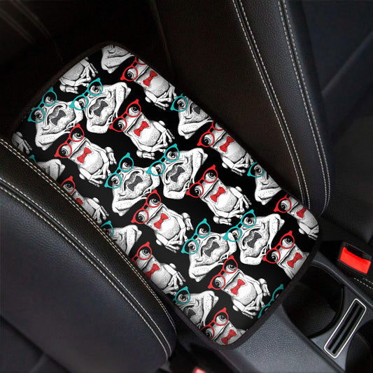 Hipster Frog Pattern Print Car Center Console Cover