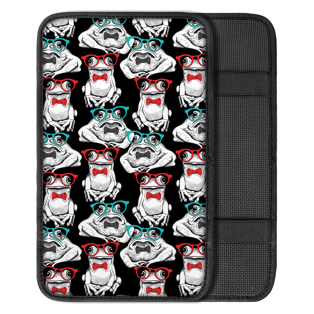 Hipster Frog Pattern Print Car Center Console Cover