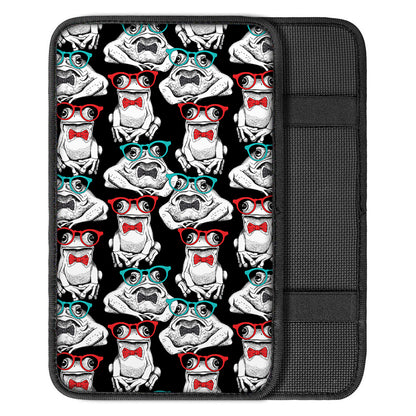 Hipster Frog Pattern Print Car Center Console Cover
