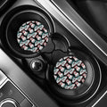 Hipster Frog Pattern Print Car Coasters