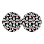 Hipster Frog Pattern Print Car Coasters