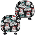 Hipster Frog Pattern Print Car Headrest Covers