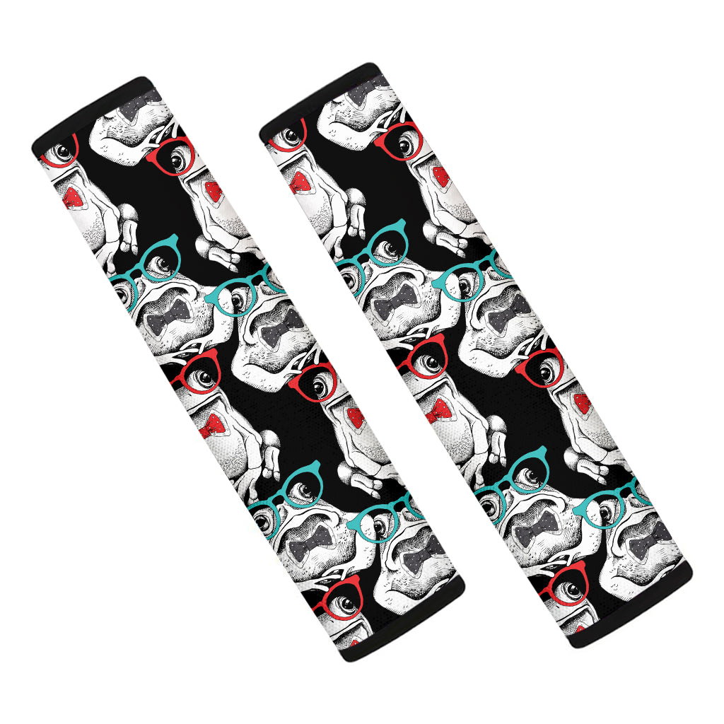 Hipster Frog Pattern Print Car Seat Belt Covers