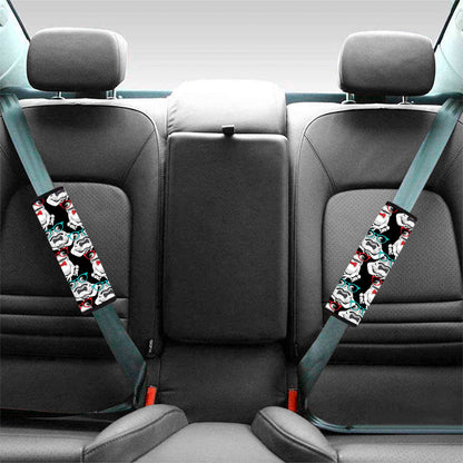 Hipster Frog Pattern Print Car Seat Belt Covers
