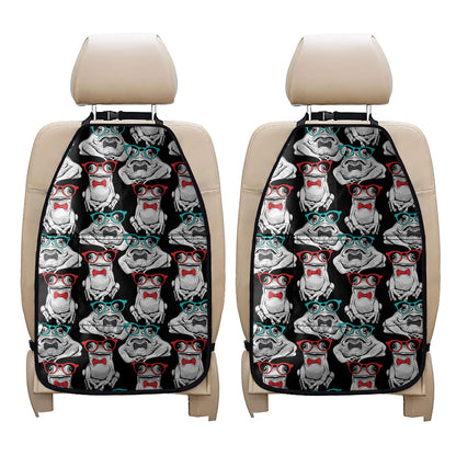 Hipster Frog Pattern Print Car Seat Organizers