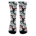 Hipster Frog Pattern Print Crew Socks