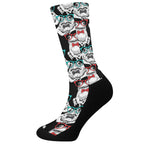 Hipster Frog Pattern Print Crew Socks