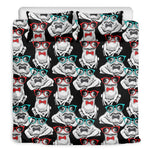 Hipster Frog Pattern Print Duvet Cover Bedding Set