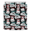 Hipster Frog Pattern Print Duvet Cover Bedding Set